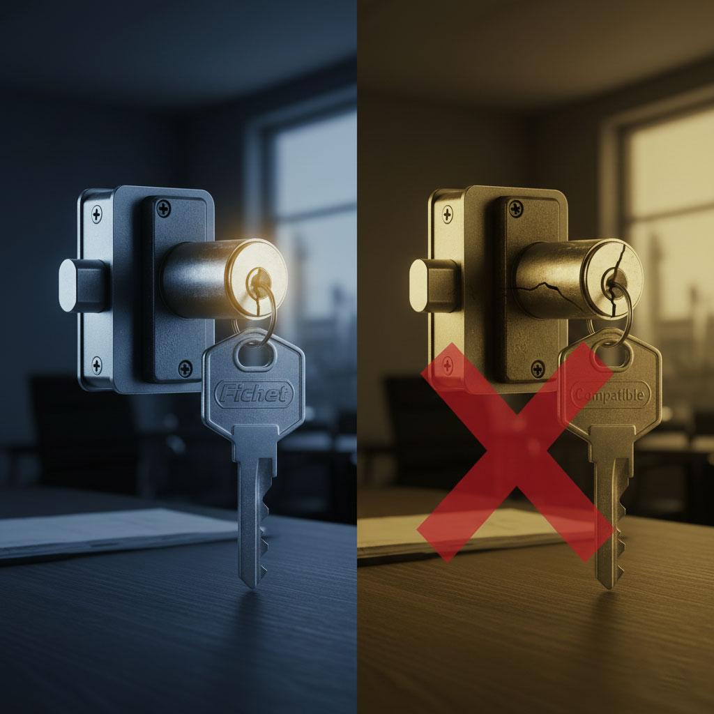 Contrefaçon et Compatible : Pourquoi seule la certification Fichet garantit la sécurité de votre foyer Contrefaçon et Compatible : Pourquoi seule la certification Fichet garantit la sécurité de votre foyer